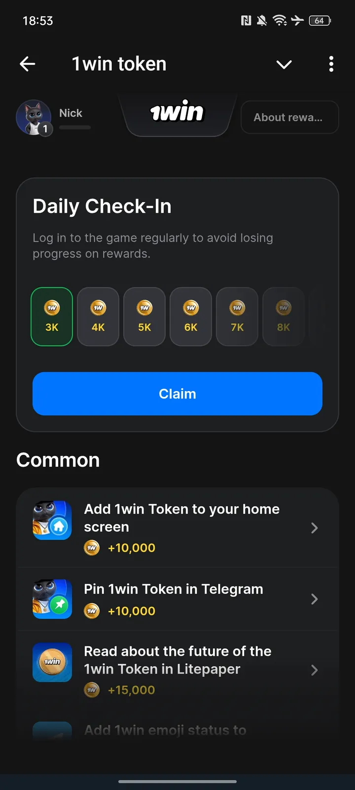1win Token screenshot 2