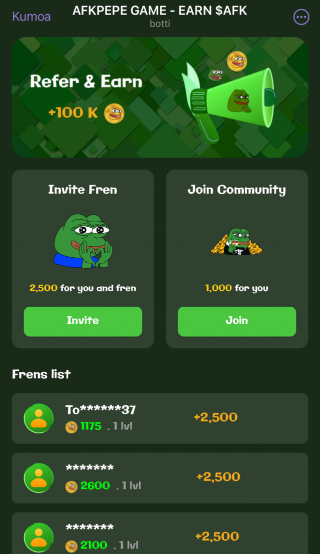 AFKPepe Bot screenshot 1