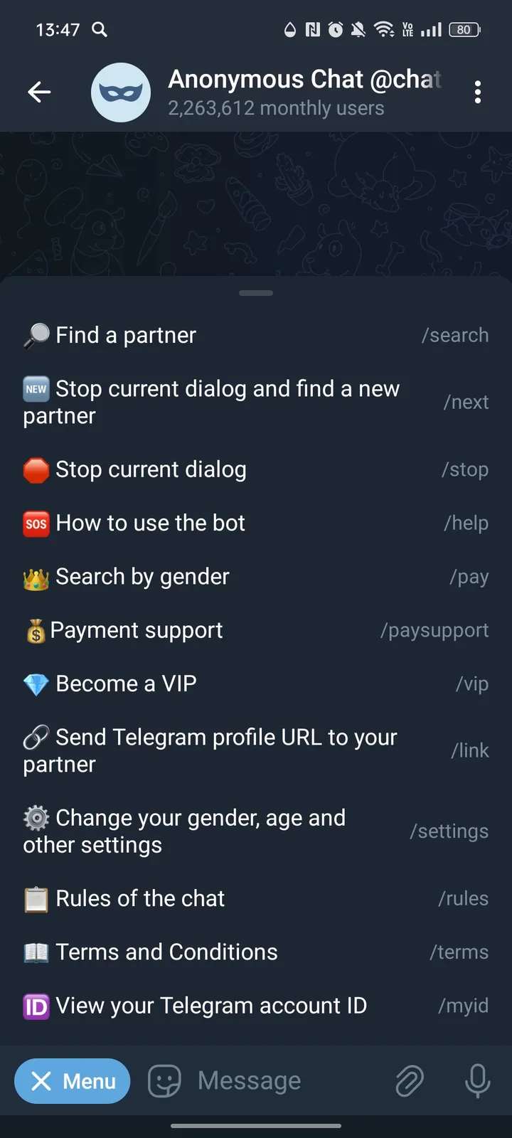 Anonymous Chat @chatbot screenshot 2
