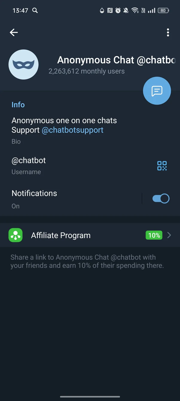 Anonymous Chat @chatbot screenshot 3