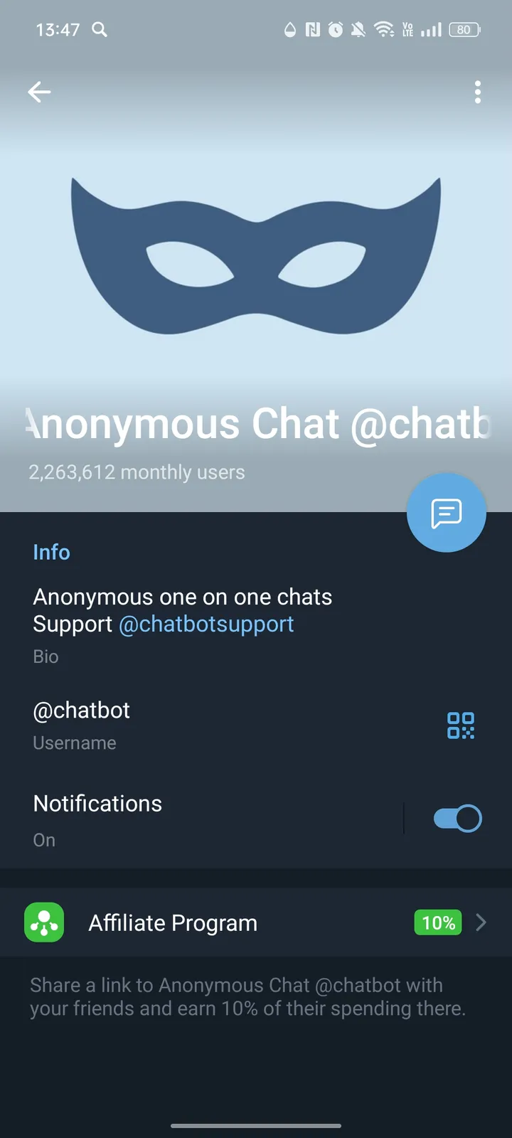 Anonymous Chat @chatbot screenshot 4