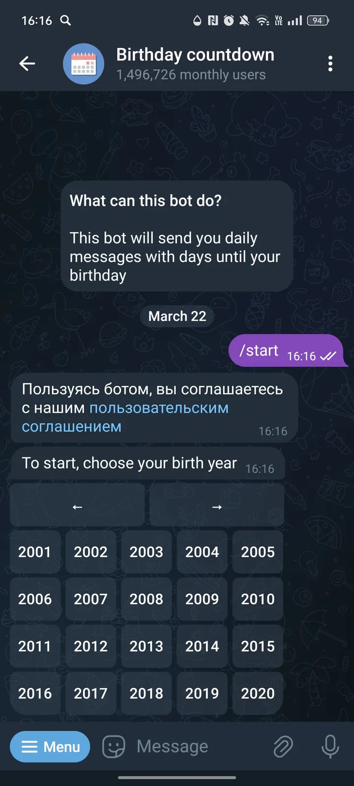 Birthday countdown screenshot 1
