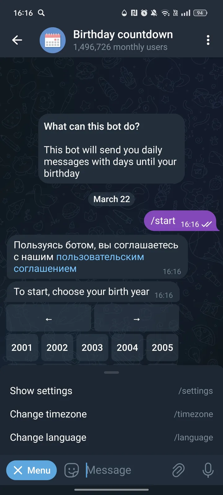 Birthday countdown screenshot 2