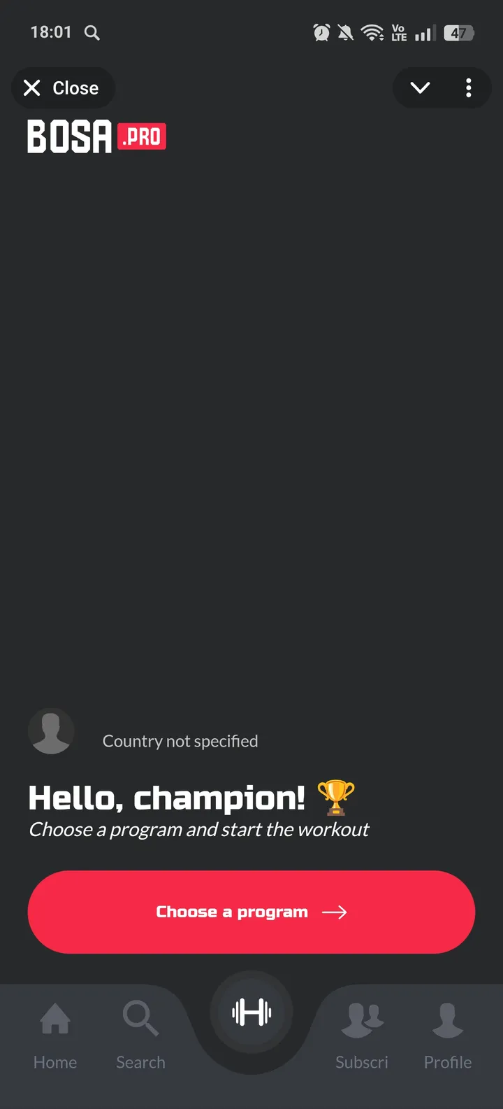 BOSA.pro — diary and training program screenshot 1