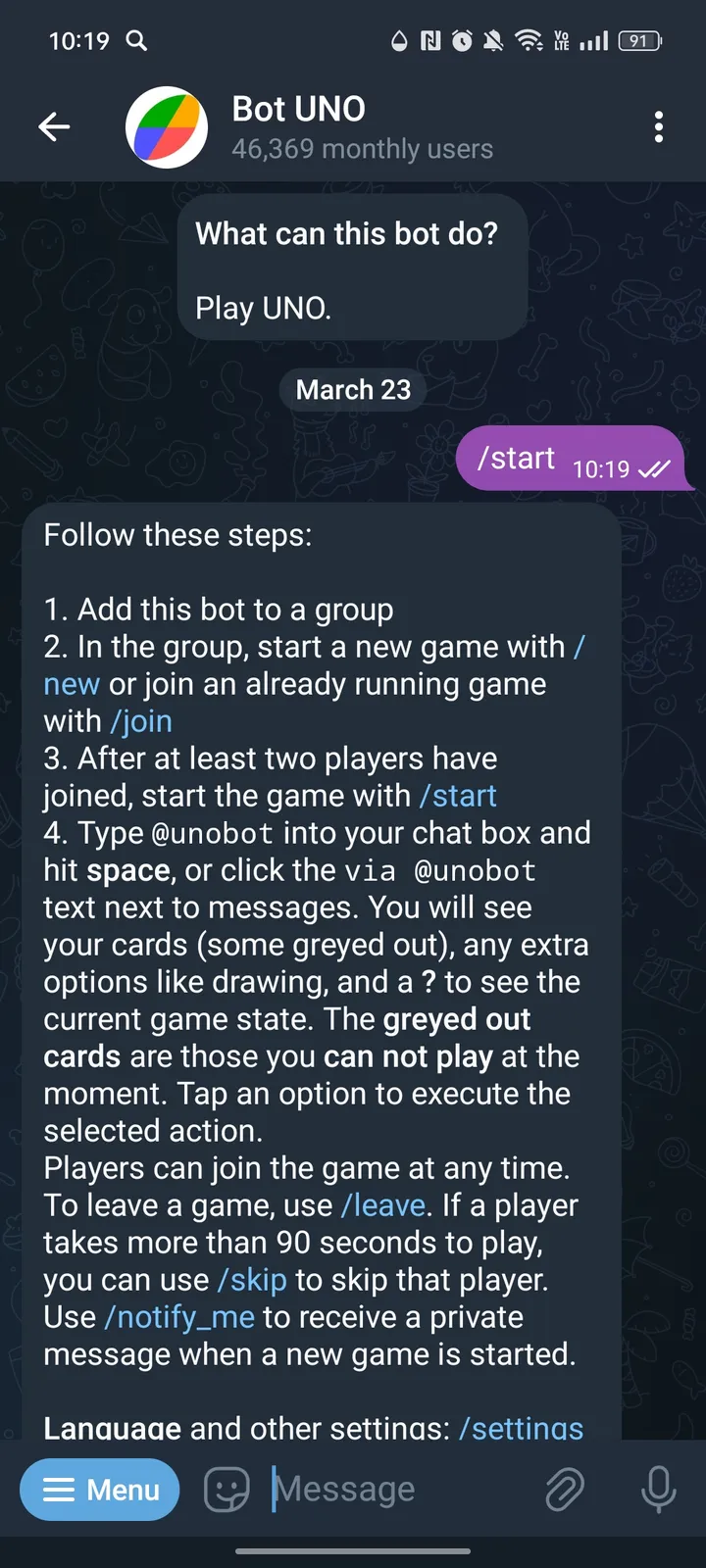 Bot UNO screenshot 1