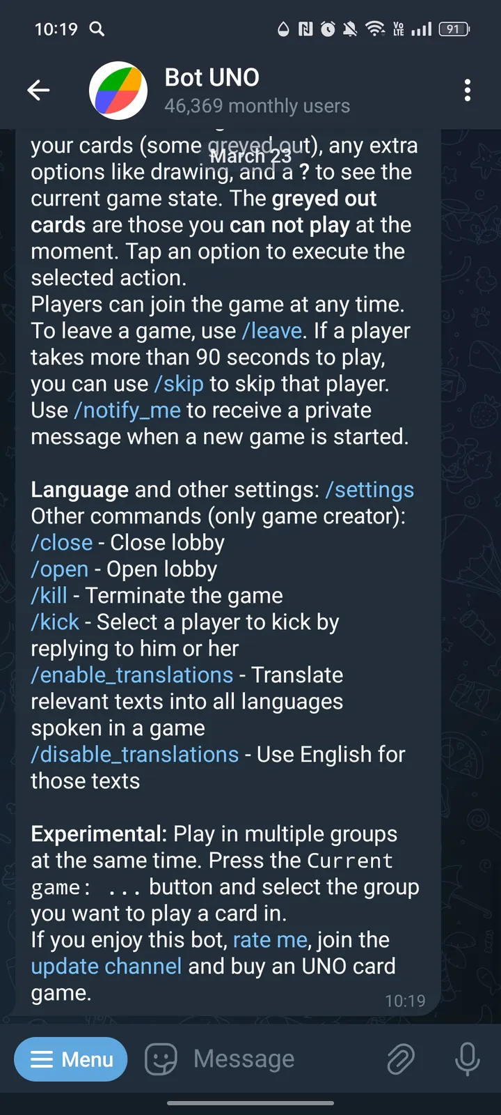 Bot UNO screenshot 2