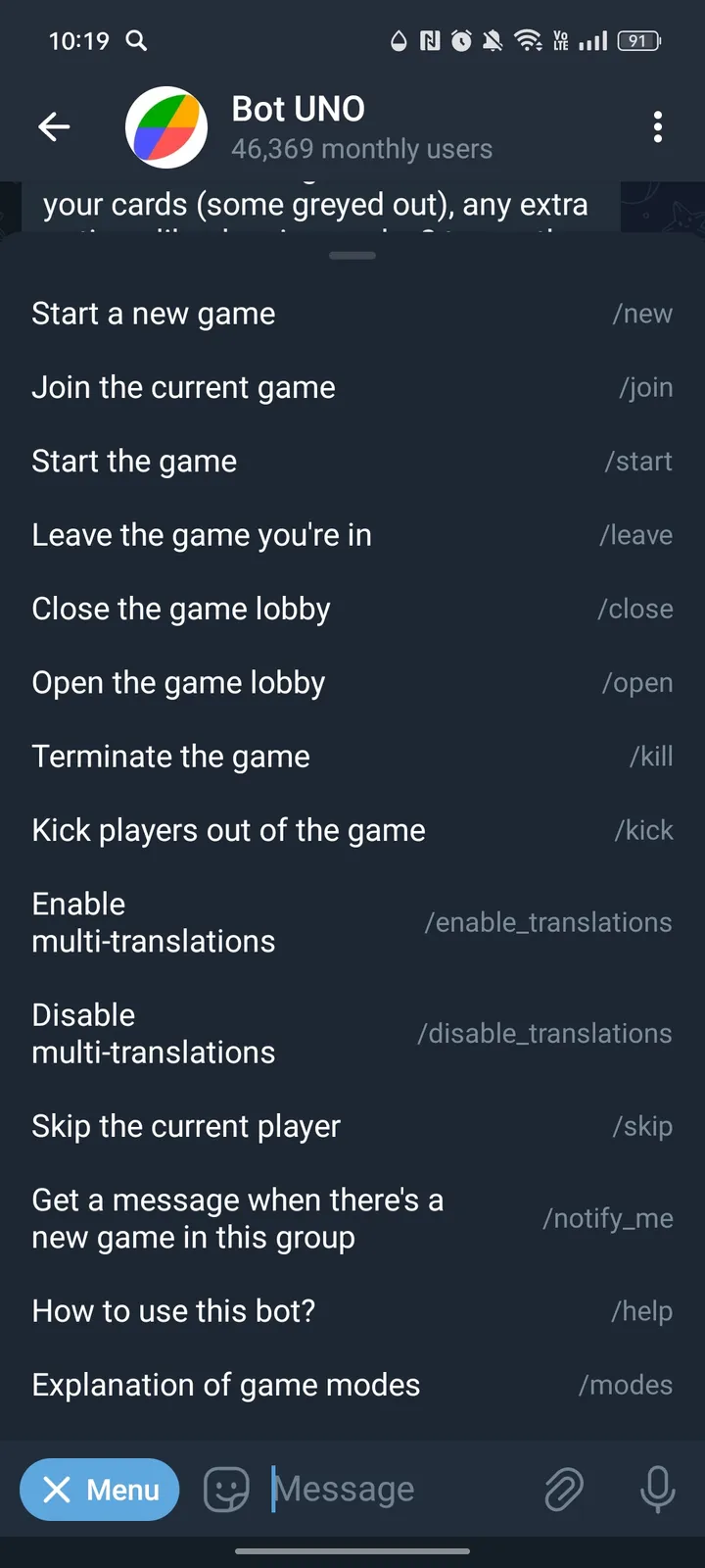 Bot UNO screenshot 3