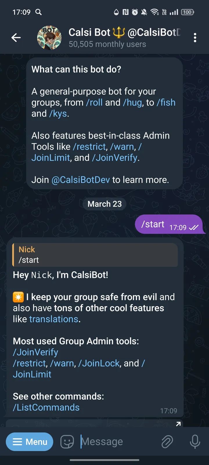 Calsi Bot 🔱 @CalsiBotDev screenshot 1