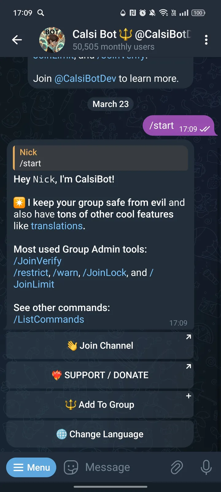 Calsi Bot 🔱 @CalsiBotDev screenshot 2