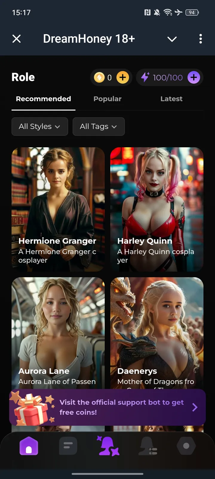 DreamHoney 18+ screenshot 1