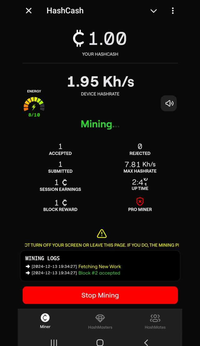HashCash screenshot 1