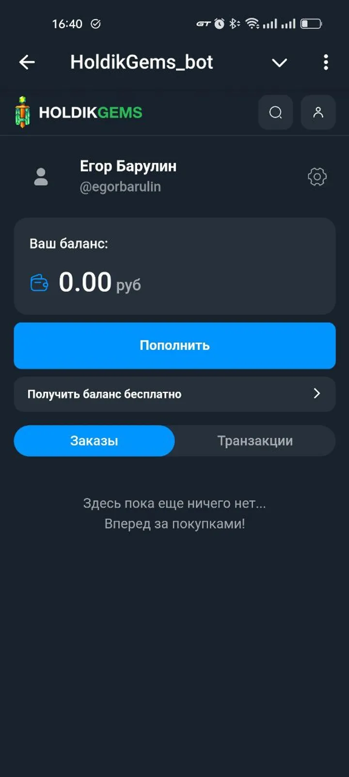 HoldikGems_bot screenshot 2