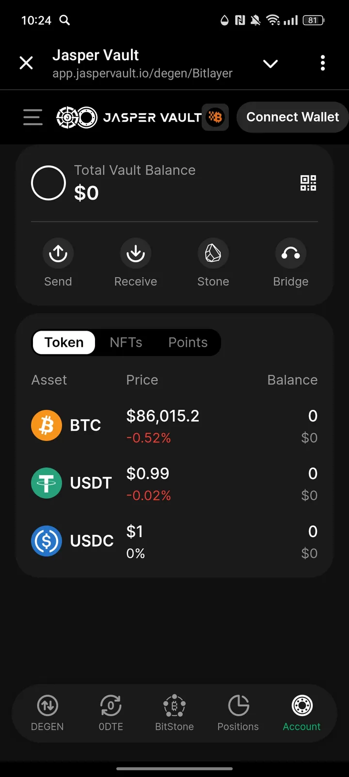 Jasper Vault Mini BTC screenshot 4