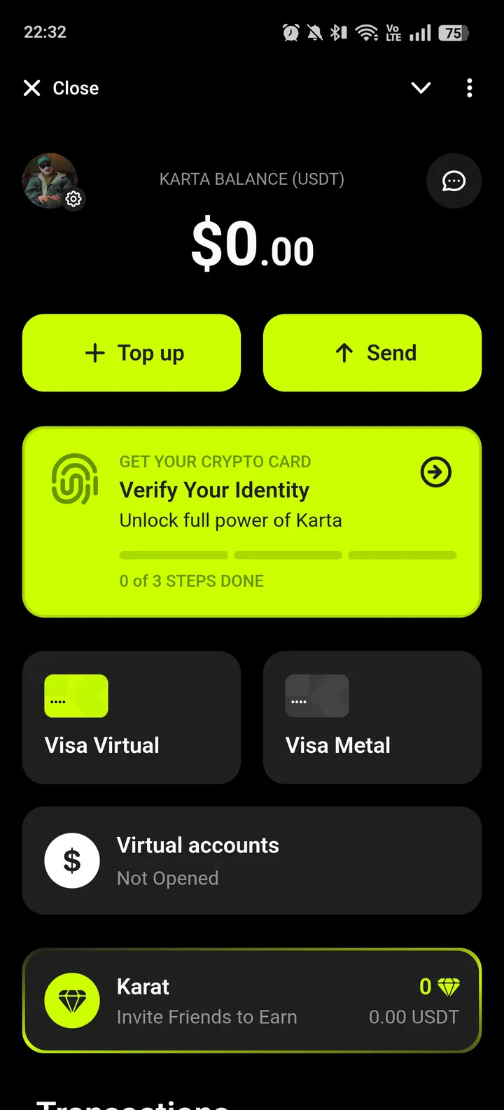 Karta - Crypto card & wallet screenshot 1