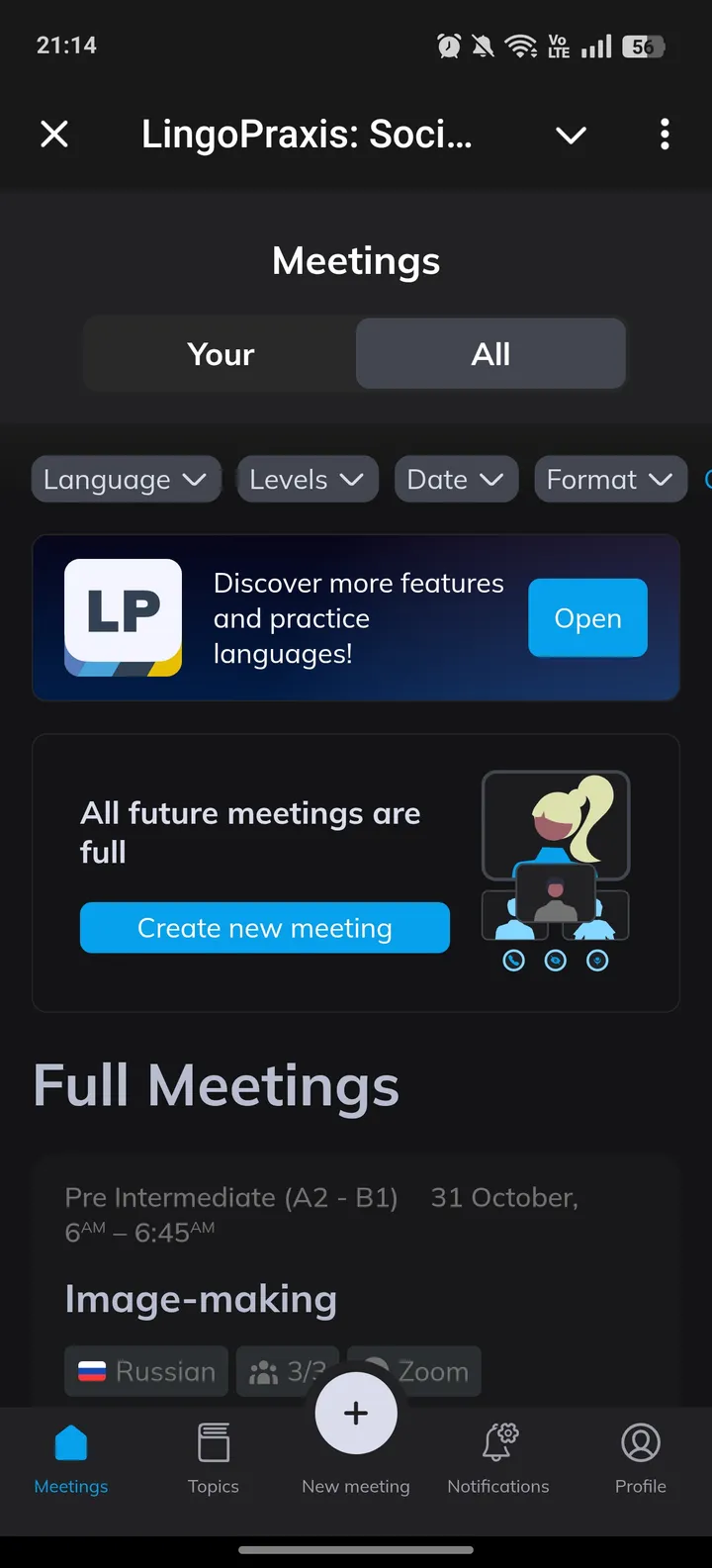 LingoPraxis: Social Speaking Club screenshot 1