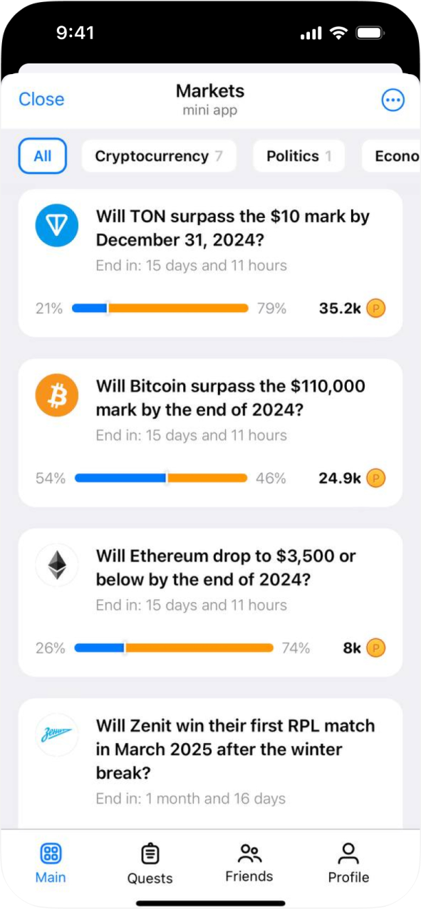 Markets screenshot 1