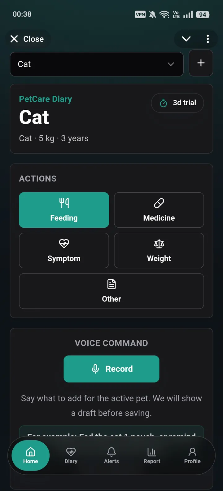 PetCare Diary screenshot 2