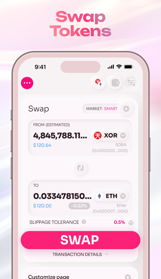Polkaswap DEX screenshot 1
