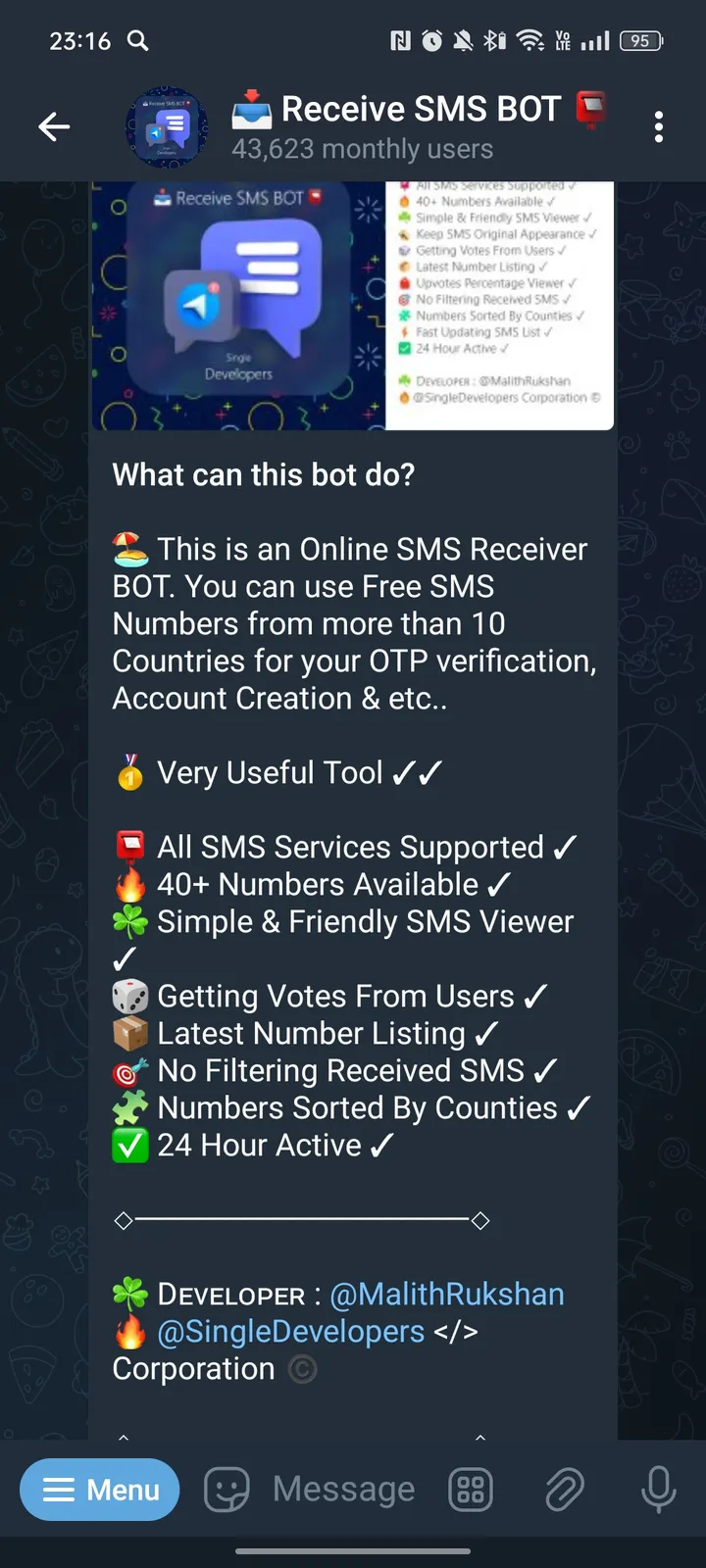 š„ Receive SMS BOT š® screenshot 1