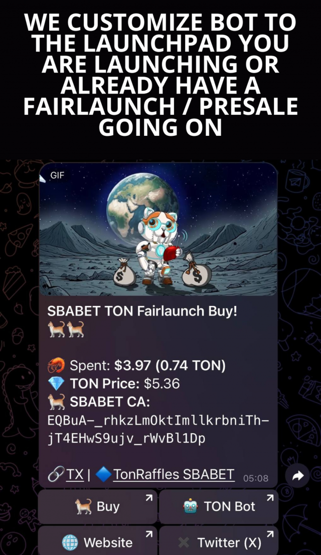 SBABET BuyBot screenshot 1