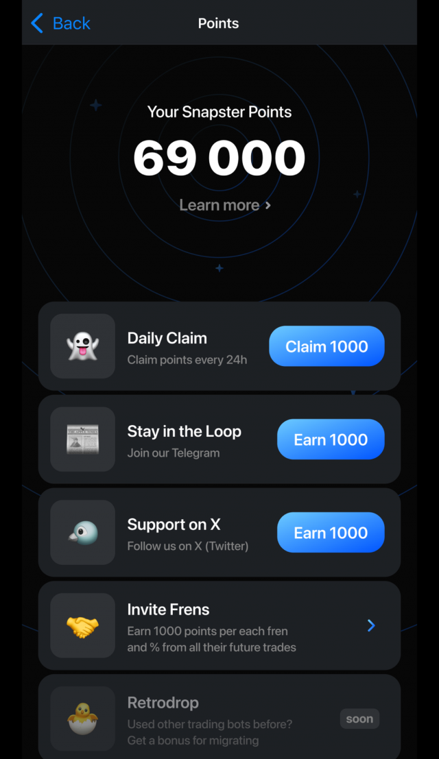 Snapster Trading ⚡️ screenshot 1