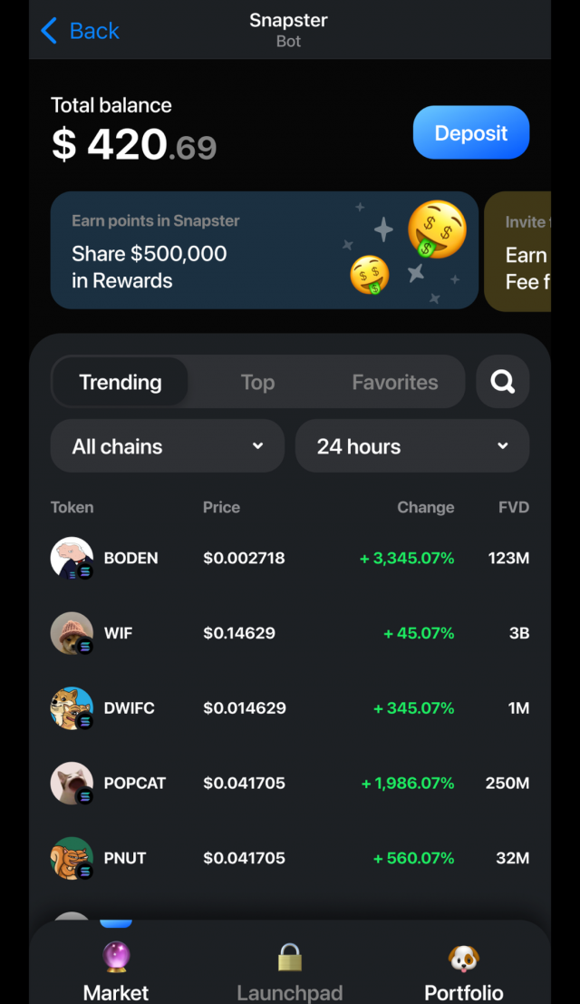 Snapster Trading ⚡️ screenshot 2