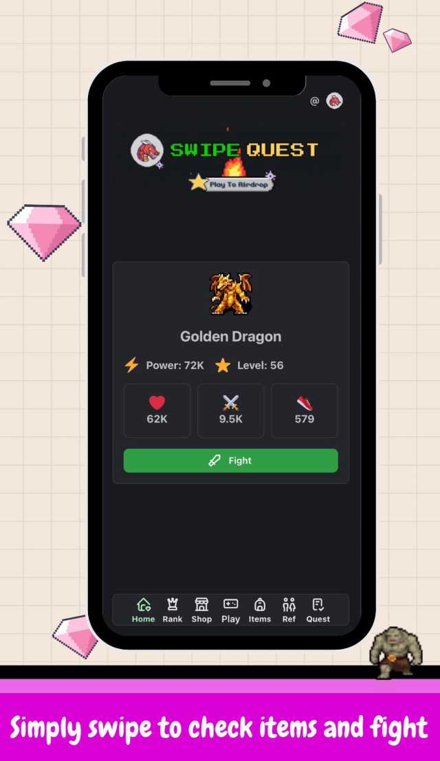 Swipe Quest Pixel screenshot 1