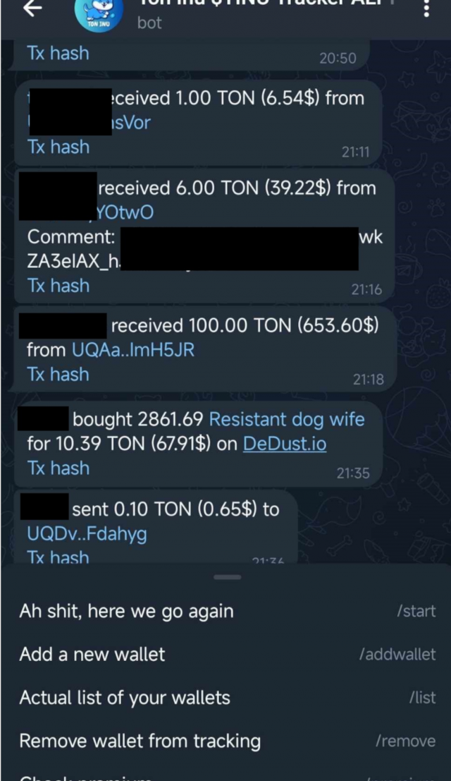 TON INU Tracker screenshot 2