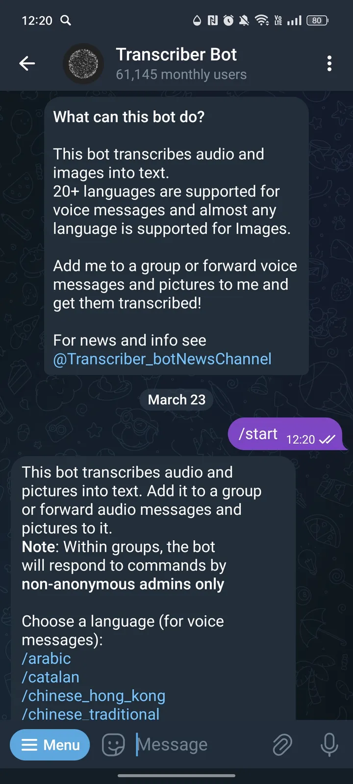 Transcriber Bot screenshot 1