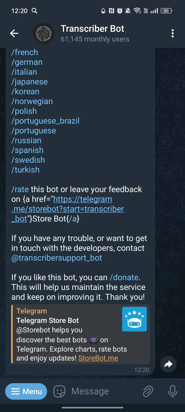 Transcriber Bot screenshot 2
