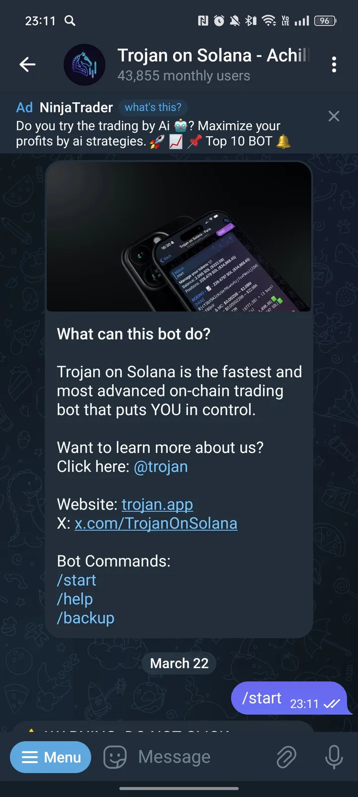 Trojan on Solana - Achilles screenshot 1