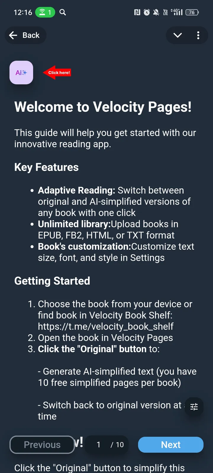 VelocityPages screenshot 2