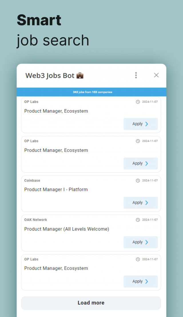 Web3 Jobs Bot screenshot 2