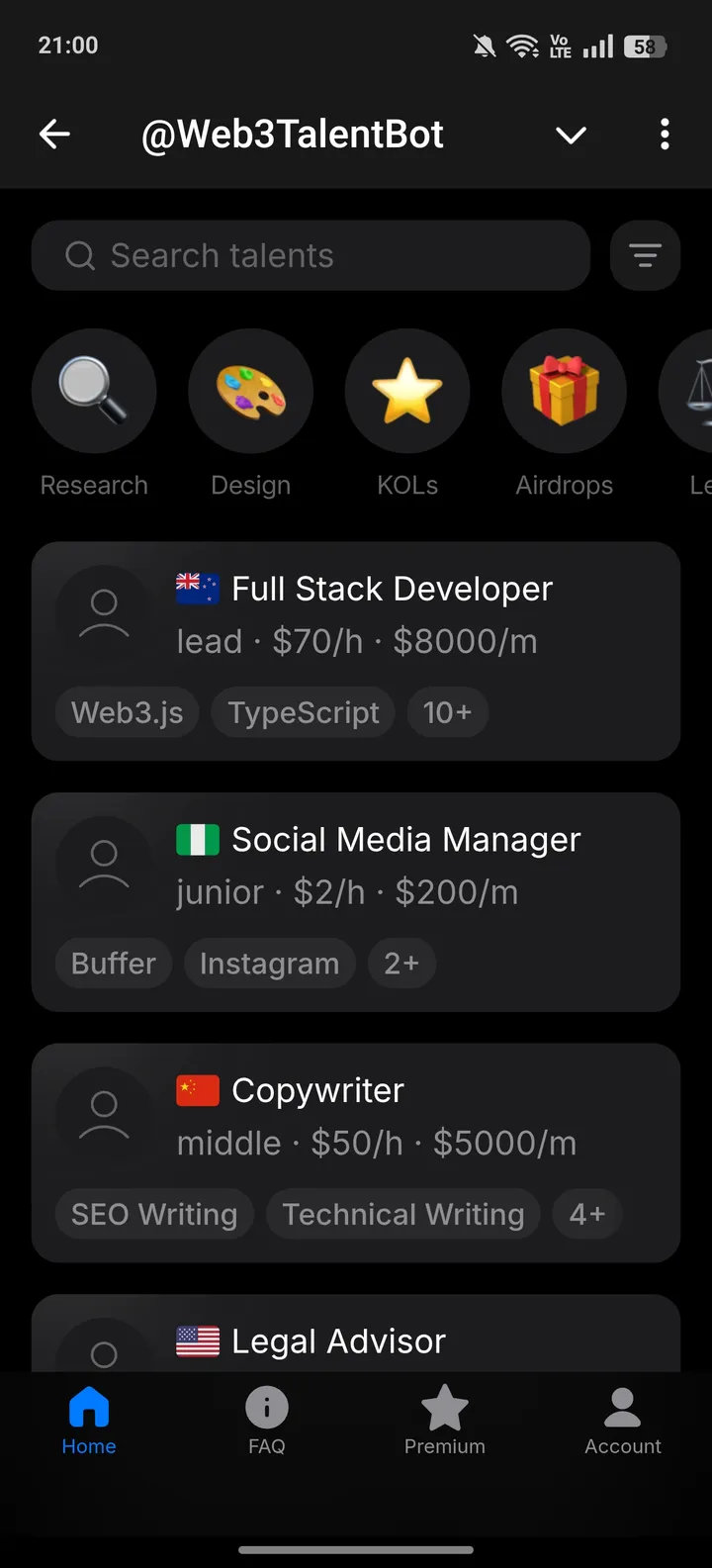 @Web3TalentBot screenshot 2