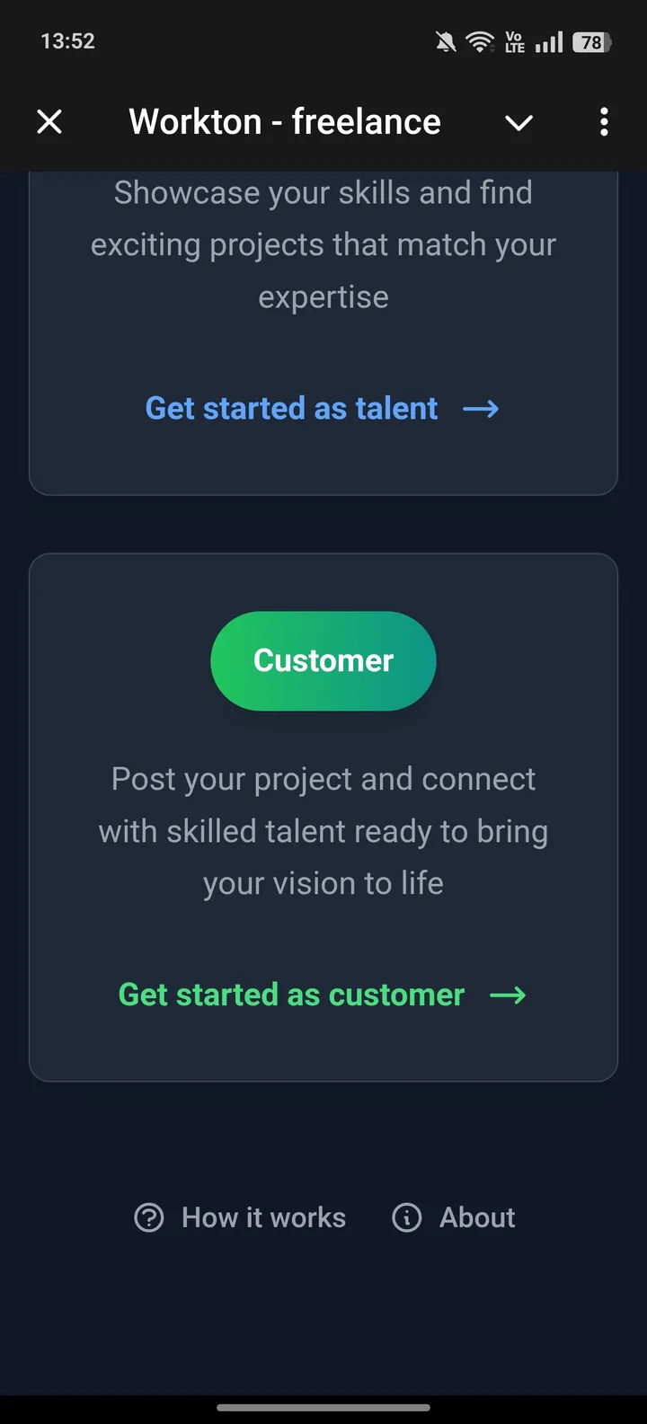 Workton - freelance screenshot 2