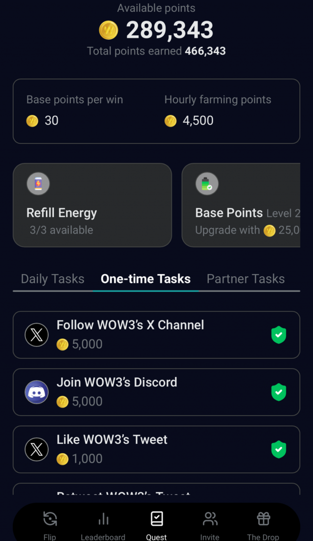 WOW3 Coin Flip screenshot 3